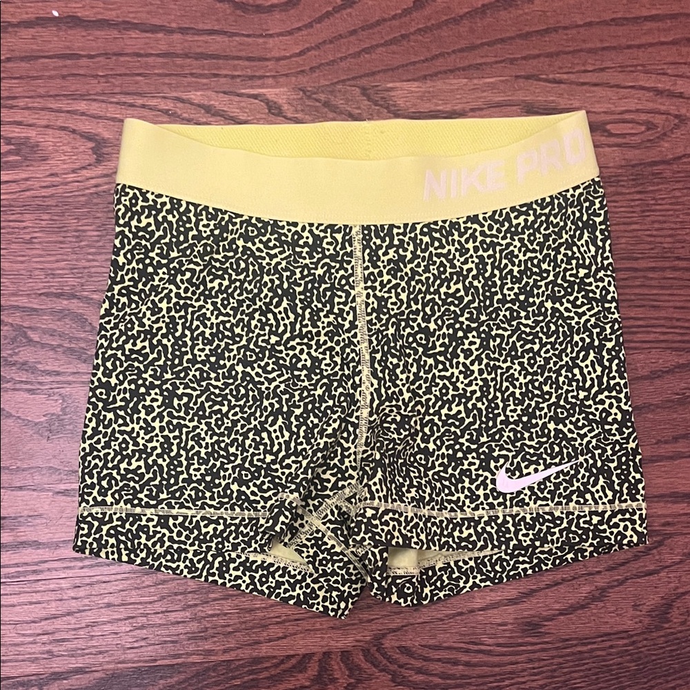 Nike Women's Athletic Shorts in Black and Gold Print - Picture 2 of 9